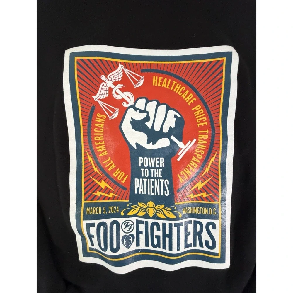 RARE Foo Fighters Hoodie Power To The Patients Private DC Concert March 5 2024 L